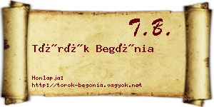 Török Begónia névjegykártya